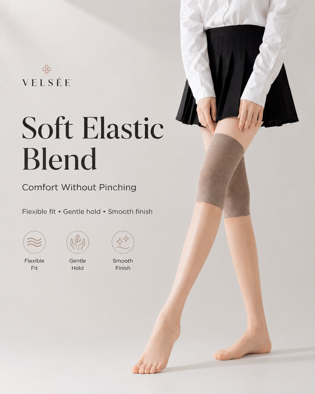 VELSÉE Women’s Cooling Knee High Stocking Sleeves Anti-Slip Summer Leg Covers for Dresses