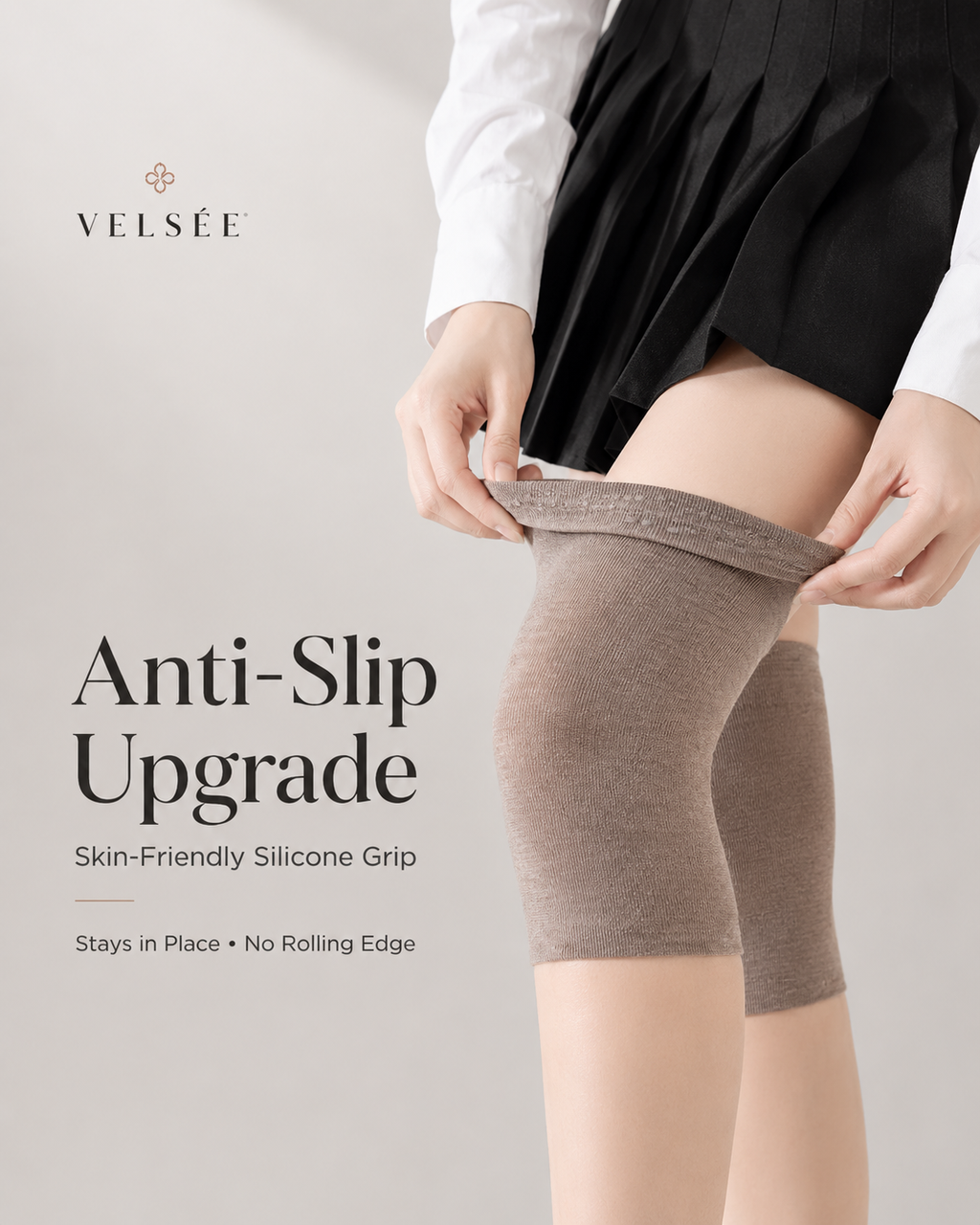 VELSÉE Women’s Cooling Knee High Stocking Sleeves Anti-Slip Summer Leg Covers for Dresses