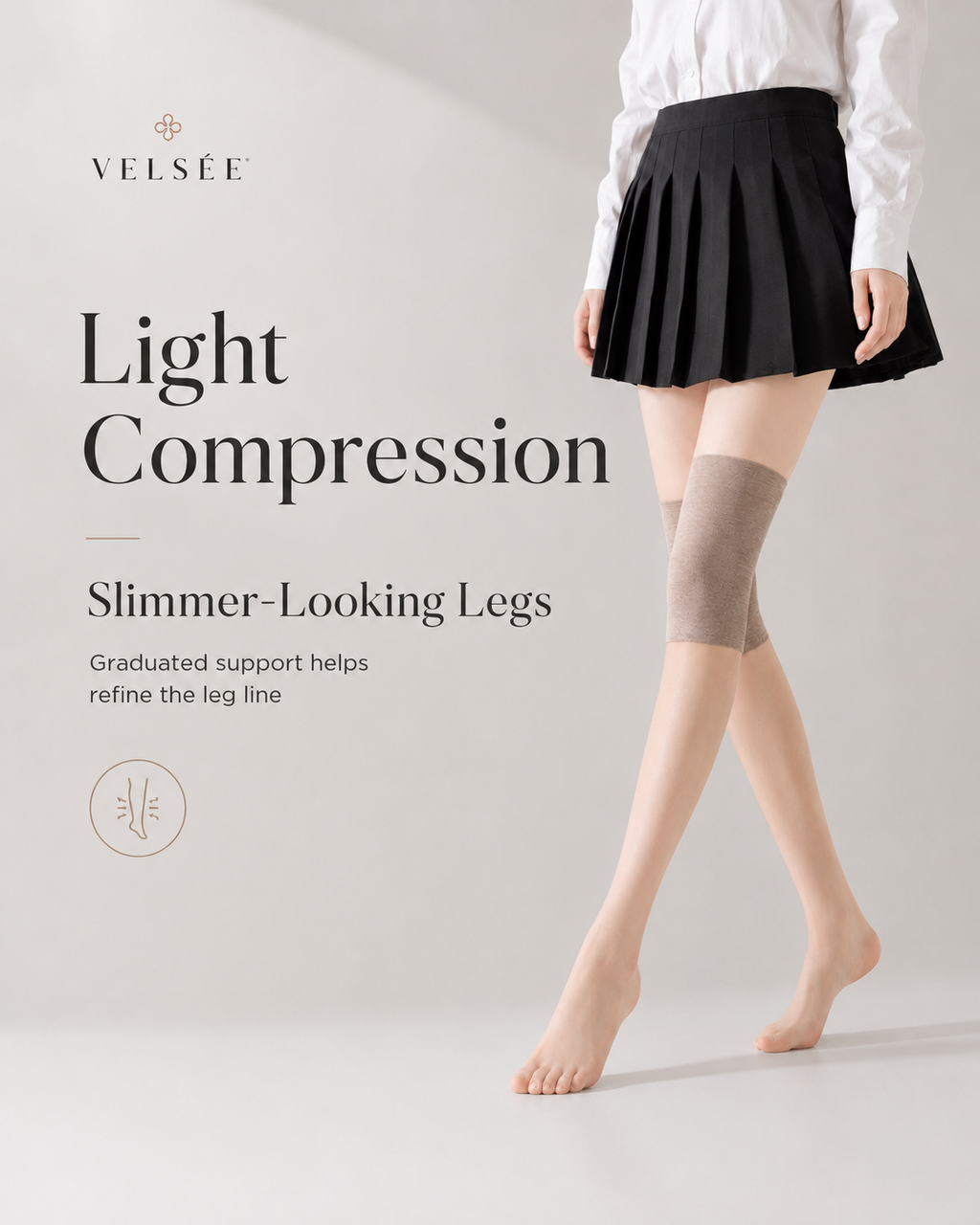 VELSÉE Women’s Cooling Knee High Stocking Sleeves Anti-Slip Summer Leg Covers for Dresses